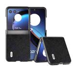 For Motorola Razr 40 Ultra ABEEL Dual Color Lichi Texture PU Phone Case(Black)