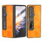 For Honor Magic Vs ABEEL Dual Color Lichi Texture PU Phone Case(Orange)