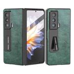 For Honor Magic Vs ABEEL Dual Color Lichi Texture PU Phone Case(Green)
