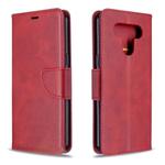 For LG K51 Retro Lambskin Texture Pure Color Horizontal Flip PU Leather Case with Holder & Card Slots & Wallet & Lanyard(Red)
