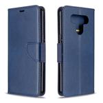 For LG K51 Retro Lambskin Texture Pure Color Horizontal Flip PU Leather Case with Holder & Card Slots & Wallet & Lanyard(Blue)