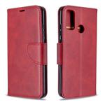 For Huawei P Smart (2020) Retro Lambskin Texture Pure Color Horizontal Flip PU Leather Case with Holder & Card Slots & Wallet & Lanyard(Red)