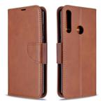 For Huawei Y6P Retro Lambskin Texture Pure Color Horizontal Flip PU Leather Case with Holder & Card Slots & Wallet & Lanyard(Brown)
