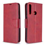 For Huawei Y6P Retro Lambskin Texture Pure Color Horizontal Flip PU Leather Case with Holder & Card Slots & Wallet & Lanyard(Red)