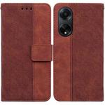 For OPPO A98 5G / F23 5G India Geometric Embossed Leather Phone Case(Brown)