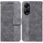 For OPPO A98 5G / F23 5G India Geometric Embossed Leather Phone Case(Grey)