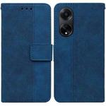 For OPPO A98 5G / F23 5G India Geometric Embossed Leather Phone Case(Blue)