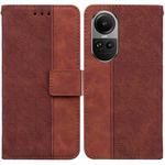 For OPPO Reno10 5G Global/Reno10 Pro Global Geometric Embossed Leather Phone Case(Brown)