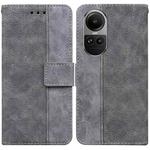 For OPPO Reno10 5G Global/Reno10 Pro Global Geometric Embossed Leather Phone Case(Grey)