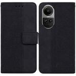 For OPPO Reno10 5G Global/Reno10 Pro Global Geometric Embossed Leather Phone Case(Black)