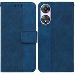 For OPPO A58 4G Geometric Embossed Leather Phone Case(Blue)