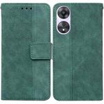 For OPPO A78 4G Geometric Embossed Leather Phone Case(Green)