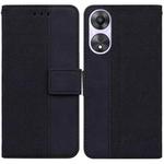 For OPPO A78 4G Geometric Embossed Leather Phone Case(Black)