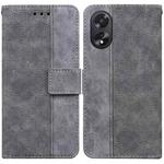 For OPPO A38 4G / A18 Geometric Embossed Leather Phone Case(Grey)