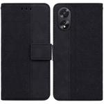For OPPO A38 4G / A18 Geometric Embossed Leather Phone Case(Black)