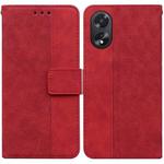 For OPPO A38 4G / A18 Geometric Embossed Leather Phone Case(Red)