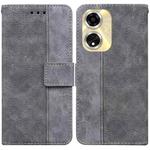 For OPPO A59 5G / A2M Geometric Embossed Leather Phone Case(Grey)