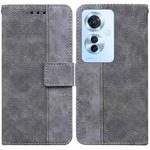 For OPPO Reno11 F Global Geometric Embossed Leather Phone Case(Grey)