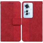 For OPPO Reno11 F Global Geometric Embossed Leather Phone Case(Red)