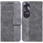 For OPPO A60 4G Geometric Embossed Leather Phone Case(Grey)