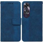 For OPPO A60 4G Geometric Embossed Leather Phone Case(Blue)