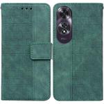 For OPPO A60 4G Geometric Embossed Leather Phone Case(Green)