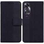 For OPPO A60 4G Geometric Embossed Leather Phone Case(Black)