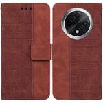 For OPPO A3 Pro 5G Geometric Embossed Leather Phone Case(Brown)