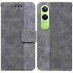 For OPPO K12x Geometric Embossed Leather Phone Case(Grey)