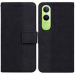 For OPPO K12x Geometric Embossed Leather Phone Case(Black)