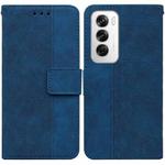 For OPPO Reno12 5G Global Geometric Embossed Leather Phone Case(Blue)