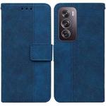 For OPPO Reno12 Pro 5G Global Geometric Embossed Leather Phone Case(Blue)