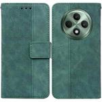 For OPPO Reno12 F 5G Geometric Embossed Leather Phone Case(Green)