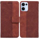 For OPPO Reno13 Global Geometric Embossed Leather Phone Case(Brown)