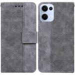 For OPPO Reno13 Global Geometric Embossed Leather Phone Case(Grey)