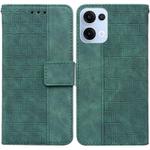 For OPPO Reno13 Global Geometric Embossed Leather Phone Case(Green)