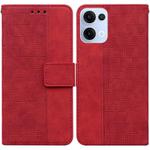 For OPPO Reno13 Global Geometric Embossed Leather Phone Case(Red)