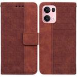 For OPPO Reno13 Pro Global Geometric Embossed Leather Phone Case(Brown)