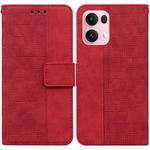 For OPPO Reno13 Pro Global Geometric Embossed Leather Phone Case(Red)