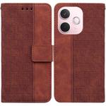 For OPPO A5 Pro 5G Geometric Embossed Leather Phone Case(Brown)