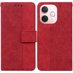 For OPPO A5 Pro 5G Geometric Embossed Leather Phone Case(Red)