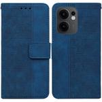 For OPPO Reno13 F 4G / 5G Geometric Embossed Leather Phone Case(Blue)