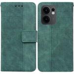 For OPPO Reno13 F 4G / 5G Geometric Embossed Leather Phone Case(Green)