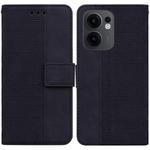 For OPPO Reno13 F 4G / 5G Geometric Embossed Leather Phone Case(Black)
