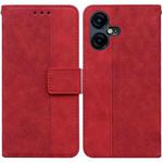 For Tecno Camon 20 Pro 4G / 20 Geometric Embossed Leather Phone Case(Red)