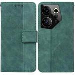 For Tecno Camon 20 Premier 5G Geometric Embossed Leather Phone Case(Green)