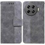 For Tecno Spark 20 Pro+ 4G Geometric Embossed Leather Phone Case(Grey)