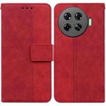 For Tecno Spark 20 Pro+ 4G Geometric Embossed Leather Phone Case(Red)