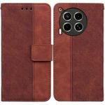 For Tecno Camon 30 4G / 30 5G CL6 CL7 Geometric Embossed Leather Phone Case(Brown)