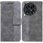 For Tecno Camon 30 Premier 5G Geometric Embossed Leather Phone Case(Grey)